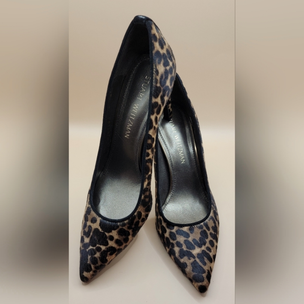 Stuart Weitzman leopard calf skin heels